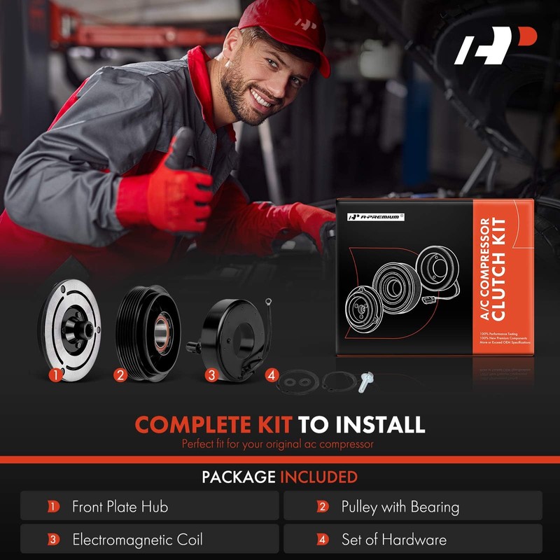 A-Premium Air Conditioner AC Compressor Clutch Kit Compatible with Hyundai