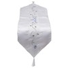 Classic Home Store Clematis Floral Table Runner Embroidered Flower Organza