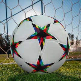 European Cup Soccer Balls Size 5,Unisex Training Football Soccer Ball Birthday Gift Soccer Ball Colorful Five-Pointed Star Good-Looking