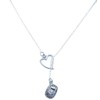 I Love Firefighter Silver Helmet Lariat Y Necklace.