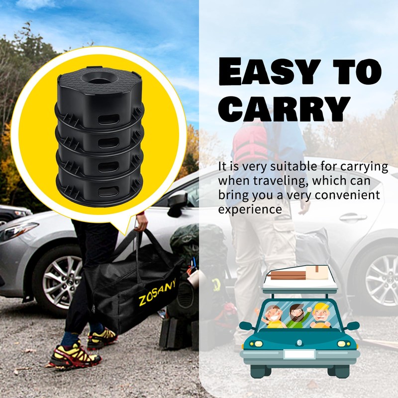 RV Trailer Jack Block 4 Pack, RV Leveling Blocks for