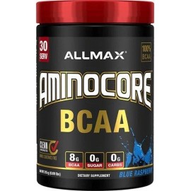 Allmax Aminocore Bcaa Aminoácidos Esenciales 30 Servicios Sabor Mora azul