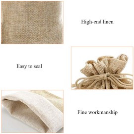 FOGAWA Pack of 20 Jute Bags Cotton Small Bags with Drawstring 20 x 15 cm Gift Bag Jute Bag Fabric Bag for Filling Linen Bags for Advent Calendar Wedding Gift, Linen