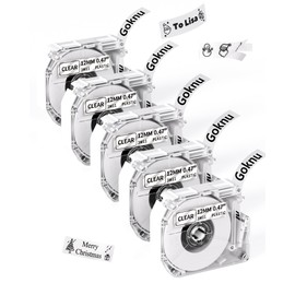 Goknu Tape Replacement for Brother P Touch M Tape MK221 MK 231, M950 M960 Thermal Tape Compatible with Brother PT-M95 PTM95 PT-70BM PT-65 PT-90 PT-80 PT-85 Label Machine, 12mm x 8m Black on Clear