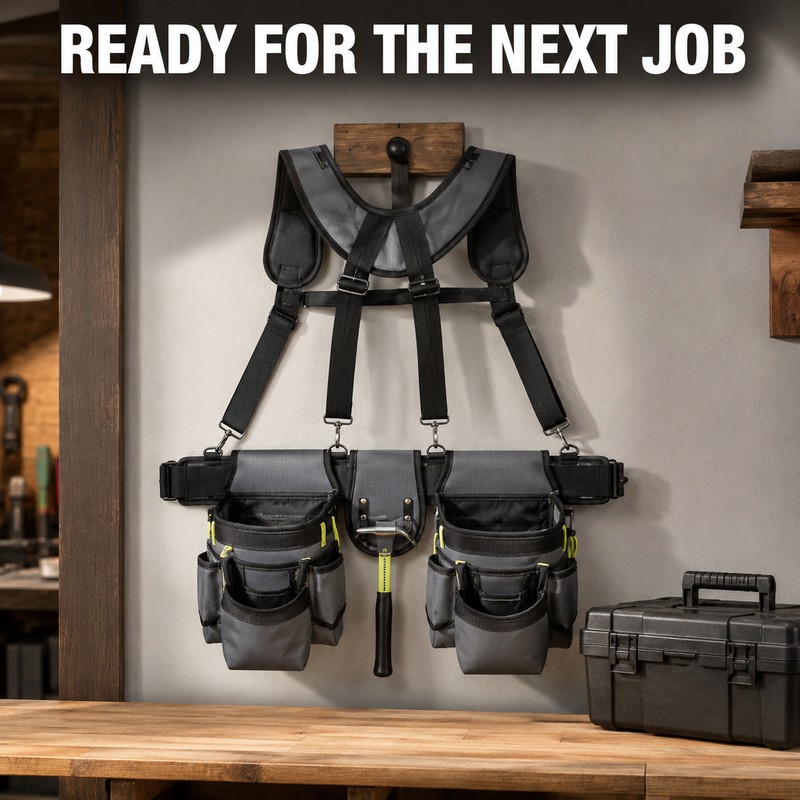 Adjustable Tool Belt for Work – 32–66 Inch Nylon Belt
