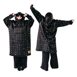 Big Blanket Co Big Blanket Hideout Hoodie Black Dots | Soft, Cozy Comfort for the Whole Family | 2025 Edition