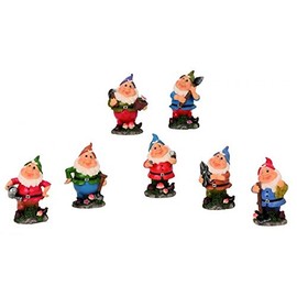 7 Garden Gnomes Garden Figures 9 cm