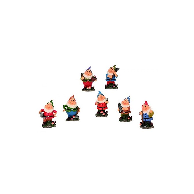 7 Garden Gnomes Garden Figures 9 cm