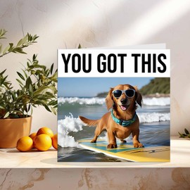 You Got This - Surfing Dog - Good Luck Card Co Worker Colleague Leaving Card