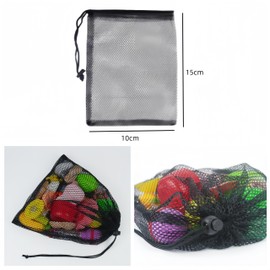 Mesh Drawstring Bag,10 Pcs Organza Gift Bags, Mesh Drawstring Bag Small Nylon Ditty Net Bags Small Mesh Bags for Toys Candy Small Travel Stuff Storage Bags(Black 10x15 cm)