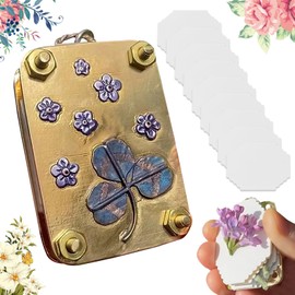 DOWNDRIFT Micro Flower Press Micro Flower Press Creative Miniature Plant Press Flower Press Metal DIY Pressed Flower Plants Conservation Set Suitable for Crafts (Clover)