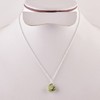 Natural Green Prehnite Crystals Pendant Necklace, Fancy Cabochon Gemstone, Energy