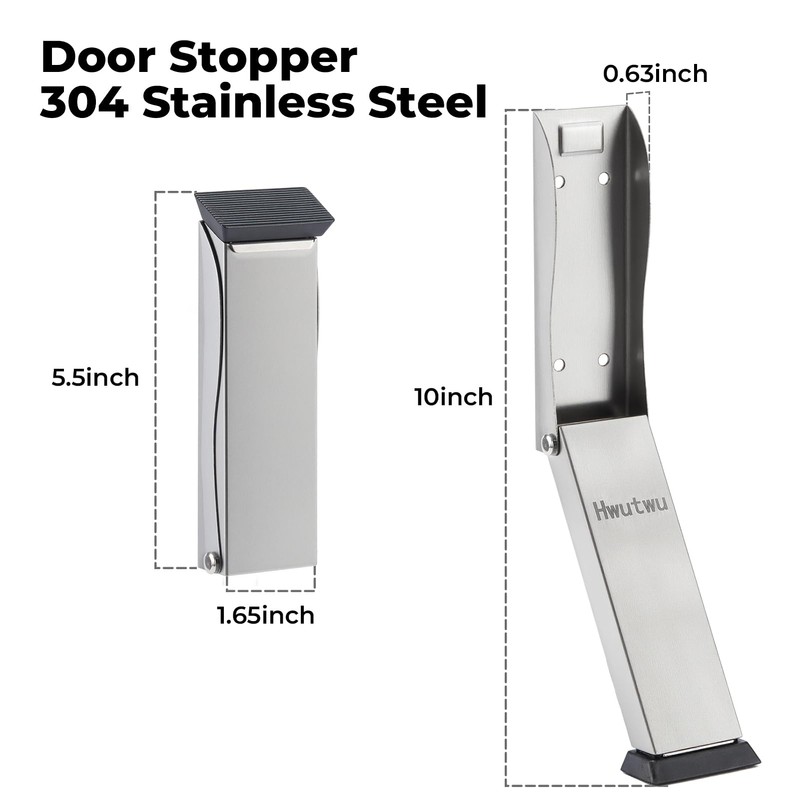Door Stoppers, No Drilling Door Stopper, Kickdown Black Door Stops