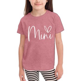 Mama and Mini Shirts Cute Love Heart Graphic Tshirt Mommy and Me Matching Tees Tops Mom and Baby Matching Outfits (4T, Pink)