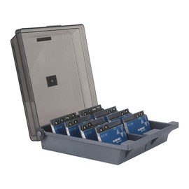 Hamosky Rolodex Business Card Holder Box, Business Card Box, Business Card Storage, Business Card Organiser, 1000 Cards, 4 Dividers and A-Z Guides, Grey