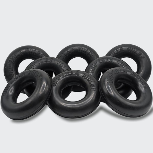 GRIPZILLA GRIPZILLA Grip Strength Trainer Grip Rings 8-Pack (40-120lbs) for