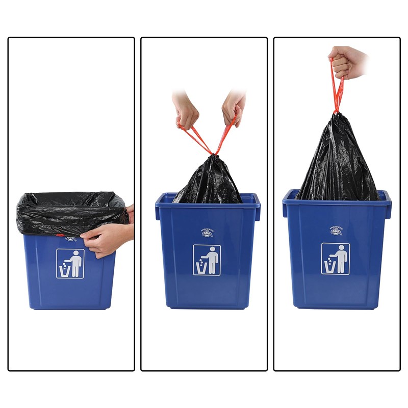 Cinkyou 6 Gallon Bathroom Trash Bags with Drawstring, Small Drawstring