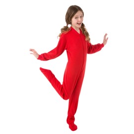 Big Feet Pjs Little Boys Red Junior Fleece Onesie Footed Pajamas (X-Small)