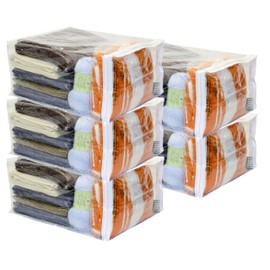 Clear Vinyl Zippered Storage Bags 15 x 18 x 9 Inch 5-Pack