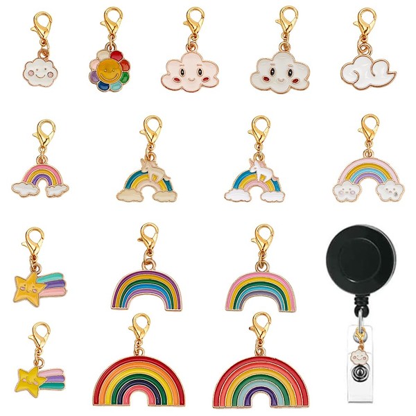 DELORIGIN 15 Style Rainbow Badge Roll Charm for Student Nurse
