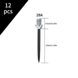 WELHAEPI Pack of 12 2BA Steel Darts Tips, Steel Tip with 2BA Thread, Metal Tips for Darts Conversion Soft Darts, Steel Dart Tips, Metal, with 30 Rubber Rings