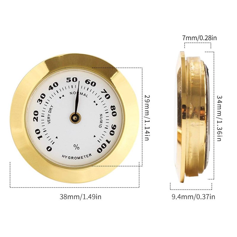 Violin Hygrometer, Portable Alloy Round Hygrometer Indoor Violin Guitar Case