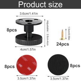 QINGYIWL Pack of 8 Adjustable Device Feet 27-40 mm, Furniture Feet Support Foot with Scratch-Resistant Levelling Feet, Adjustable Bed Foot for Furniture Tables Cabinets, 2 Installation Types, Drilled