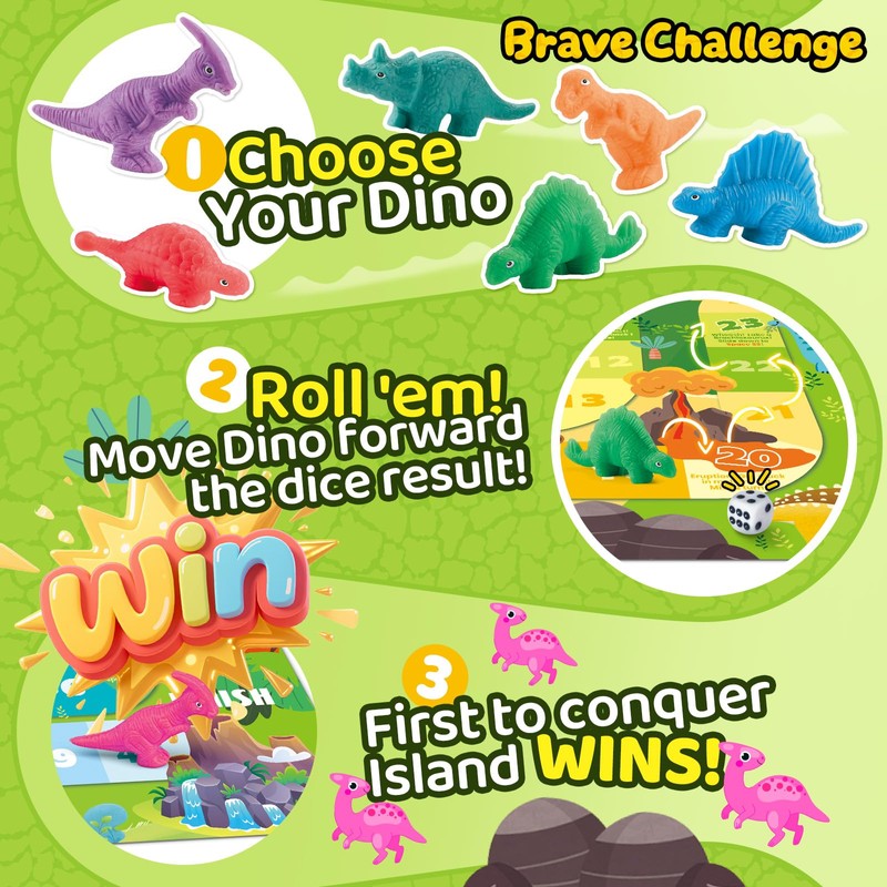 Dinosaur Playdough Sets for Kids Ages 2-4, Family Board Games