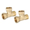 sourcing map Brass Tee Swivel Pipe Fitting, 3/4" (Female x