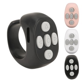 PUSOKEI TIK Tok Bluetooth Control Remoto Turner de Página, Botón de Medios Inalámbricos Electrónicos Control Remoto de Selfie, Obturador Remoto de Cámara Portátil(Negro)
