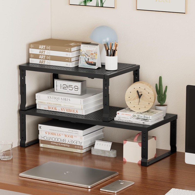 Asiingkel Metal Stackable Expandable Storage Shelf - Multi-Functional Home Storage