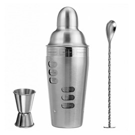 Set of 3 ZONADAH Cocktail Making Set Cocktail Set with Cocktail Shaker Rotation Recipe Guide Bar Bartender Tool Kit Stainless Steel Martini Bar Bartender Kit