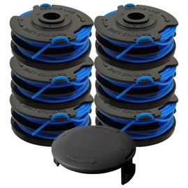 AC41RL3 & AC41RDLB Spool Compatible with Homelite UT41112 UT41121 UT41112B UT41113 UT41120 UT41122 and AC41HCA Cap Cover, Replacement Spool Autofeed Dual line 27ft 0.065" 7Pack(6 Spools, 1 Cap)