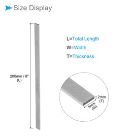CoCud 5 Pieces Square Tool Bit 2 mm x 8 mm x 200 mm High-Speed Steel 4241 Turning Tool Flight Cutter Milling Machine Empty (Application: for Lathe Milling Device)