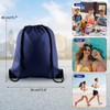 KUUQA 2 Pcs Navy Blue Drawstring Backpack Drawstring Bag Bulk