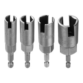 HARFINGTON 4pcs Hex Nut Driver Drill Bit Set 10mm 12mm 15mm 18mm 6-Points Socket 1/4" Hex Shank Nut Setter CR-V Steel Quick-Change Nut for Power Drills Impact Drivers