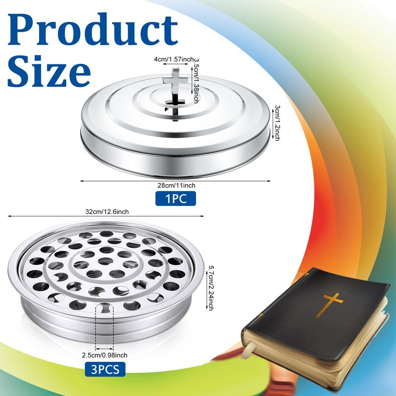 Jingmore Communion Ware 3 Holy Wine Serving Trays with 1