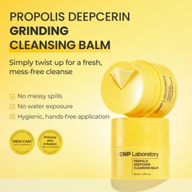 CNP Bálsamo Limpiador Propolis Deepcerin - Bálsamo Desmaquillante De Textura Suave Y Cremosa, Para Piel Seca Y Sensible, Cosmética Coreana