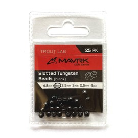 Mavrk Fly Fishing Slotted Tungsten Beads (Black, 2.5mm)