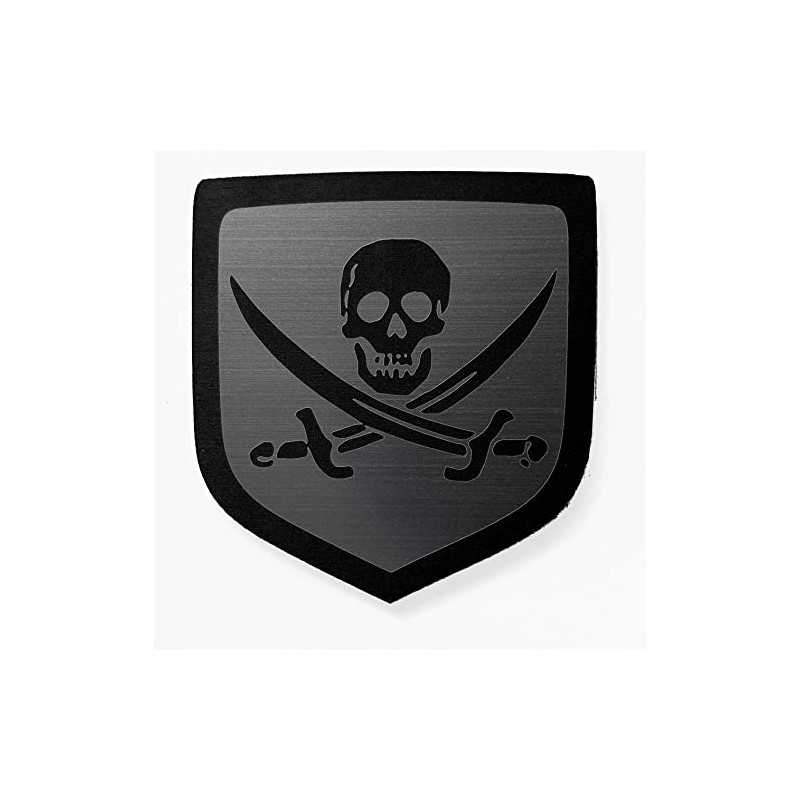 24Designs Compatible Front Emblem Jolly Roger Skull Silver Replacement for