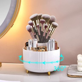 DASIAUTOEM Kosmetik Make Up Organizer, 360°Drehbarer Pinsel Organizer, Kosmetikregal, Lidschattenpinsel Lippenstift Etui, Kosmetik Organizers für Zimmer Decor Frisiertisch, Schlafzimmer, Bad
