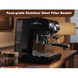 MEION 54mm Bottomless Portafilter with Anodized Aluminum Handle, for Breville Barista Express, Pro, Bambino, BES870XL BES878 BES450 Espresso Naked Portafilter with 18g Basket & Puck Screen