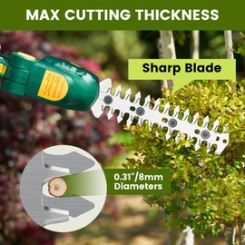 SakerPlus Cordless Hedge Trimmer, 2-in-1 Electric Bush Trimmer and Handheld Grass Cutter, 22V Lightweight Mini Shrub Trimmer Grass Clippers with 1 Battery and Charger, Perfect Gardening Yard Tools