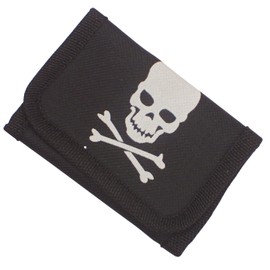 Topkids Accessories Skull and Crossbones Wallet for Boys Childrens Pirate Trifold Velcro Wallets (Small)