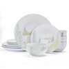 Pfaltzgraff Tranquil Trails Forest 12 Piece Dinnerware Plate Bowl Set,