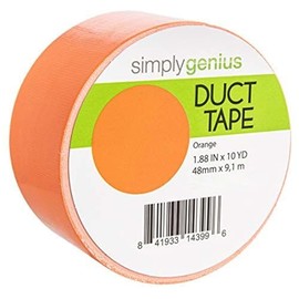 Simply Genius Orange Duct Tape - 1.88 in x 10 Yd Single Roll, Orange - Colored Decorative Duct Tape for DIY Craft & Home Improvement