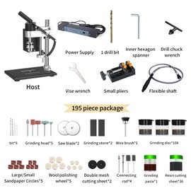 Mini Drill Press, Benchtop Drill Press, Portable Electric Drilling Machine,With Rotating Flexible Shaft Attachment, Drill Bit and Clamp, B10 Chuck,For DIY Wood Metal Plastic
