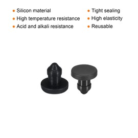 MECCANIXITY Silicone Snap in Locking Hole Plugs Rubber Panel Seal Cover Flush Type Panel Round for Kitchen Rubber Bulkheads Waterproof Sealing Plugs 3.5mm/0.14 Inch Diameter Black,Pack of 20