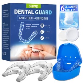 Mouth Guard for Grinding Teeth at Night,Mouth Guards for Sleeping,Moldable Dental Bite Guard for Nighttime Sleep,Mouth Guard for Clenching Teeth at Night with 6 Cleaning Tablets