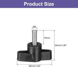 sourcing map 2Pcs Clamping Screw Knob, M5 x 15mm Metric 304 Stainless Steel T Shaped Thumb Screws Handle for Quick Remove Hand Tightening Knob Replacement